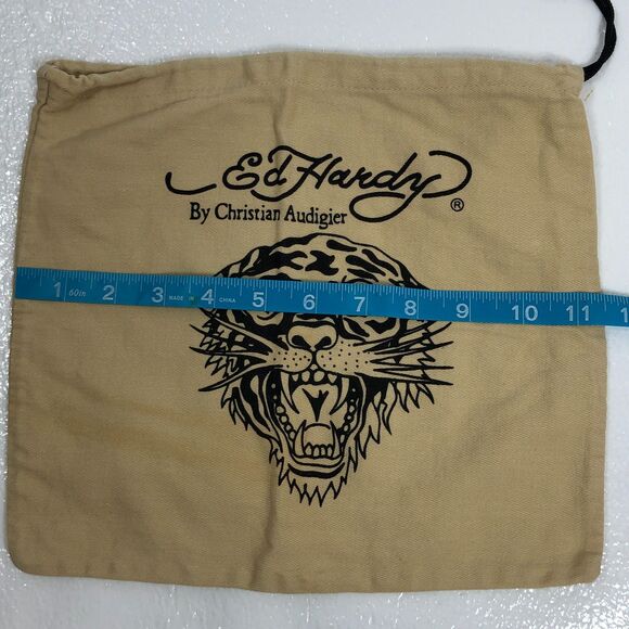 Ed Hardy By Christian Audigier Purse Shoe Dust Bag With Tiger Logo - Picture 3 of 5